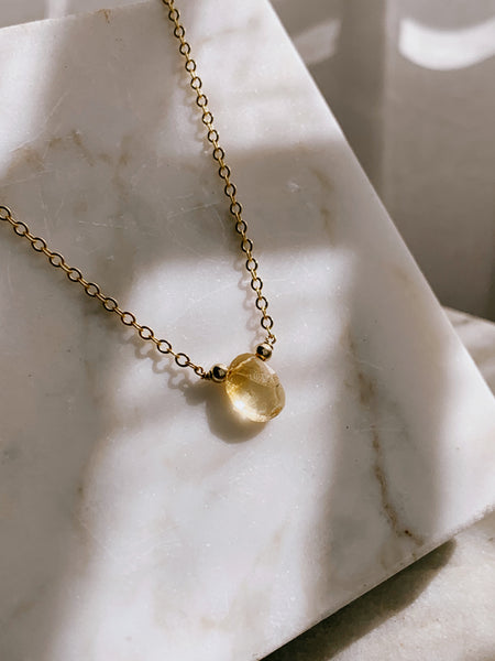 Citrine Free Form Necklace - ISHKJEWELS