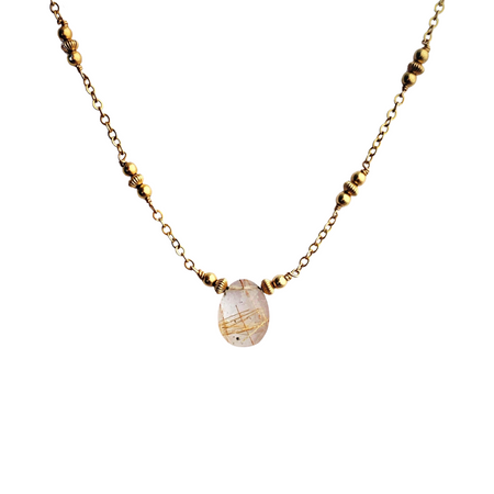 Golden Rutile Necklace - ISHKJEWELS