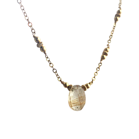 Golden Rutile Necklace - ISHKJEWELS