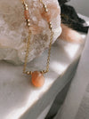 Peach Moonstone Free Form Necklace - ISHKJEWELS