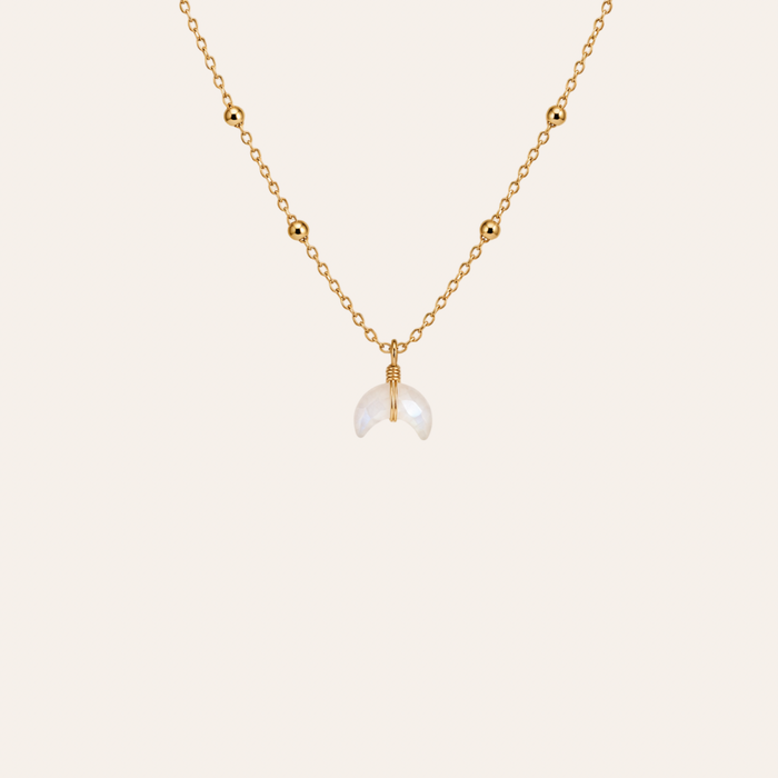 mini moon necklace moonstone