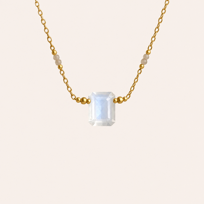 Rainbow Moonstone Emerald Cut - ISHKJEWELS