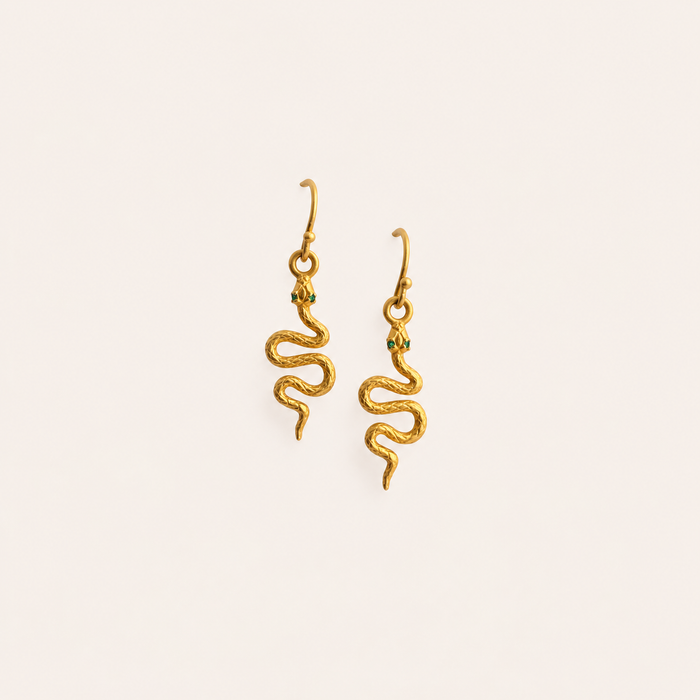 Emerald Serpent Earrings