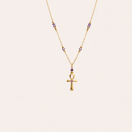 Amethyst Ankh Amulet - ISHKJEWELS