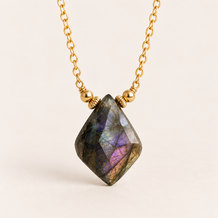 Purple Labradorite Sacred Geometry - ISHKJEWELS