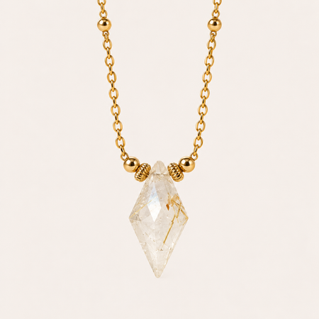 Golden Rutile Kite Necklace - ISHKJEWELS