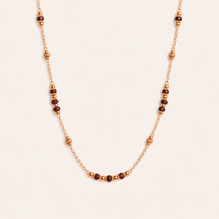 Red Garnet Lotus Necklace - ISHKJEWELS