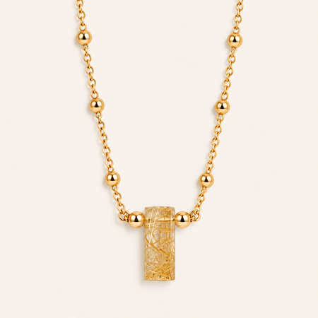 Golden Rutile Mini Necklace - ISHKJEWELS