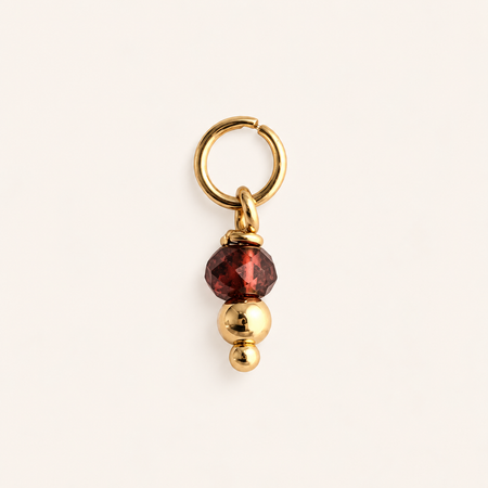 Red Garnet Crystal Charm - ISHKJEWELS