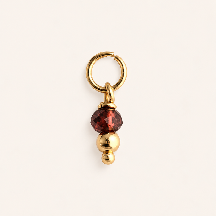 Red Garnet Crystal Charm - ISHKJEWELS