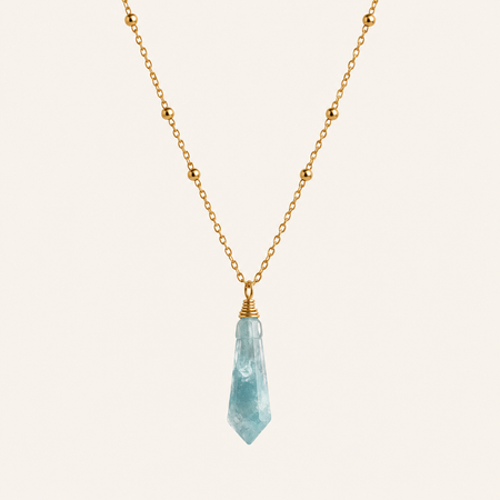 Aquamarine Point Necklace - ISHKJEWELS