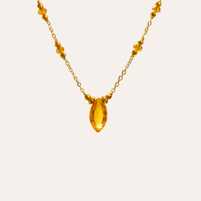 Citrine Eclipse Necklace - ISHKJEWELS