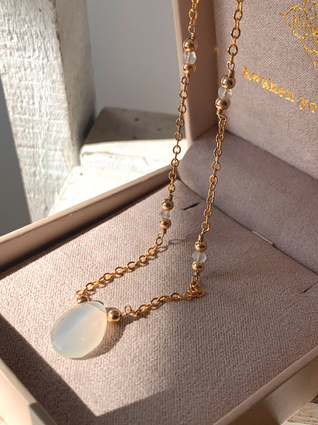Pearlescent Moonstone Necklace - ISHKJEWELS