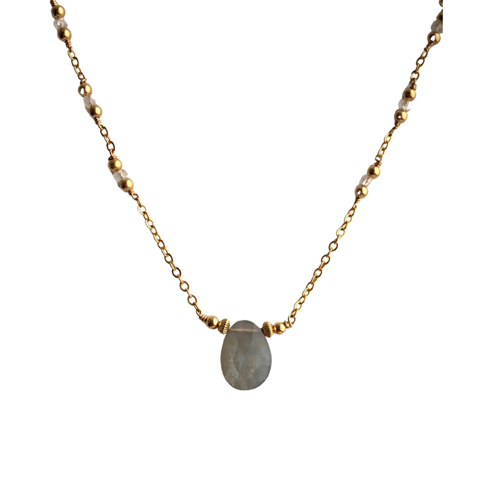 Silver Sheen Moonstone Necklace - ISHKJEWELS
