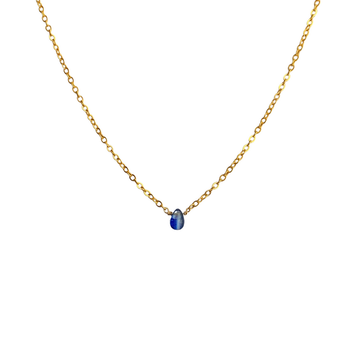 Bio Blue Kyanite Droplet Necklace - ISHKJEWELS