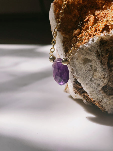 Amethyst Freeform Necklace - ISHKJEWELS