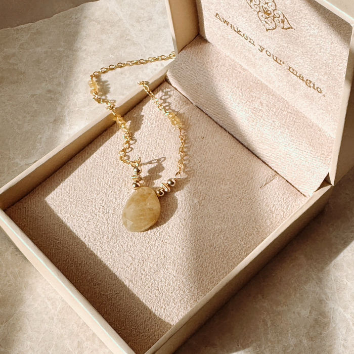 Yellow Sapphire Freeform Necklace