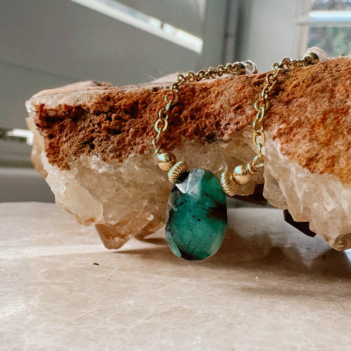 Emerald Freeform Necklace