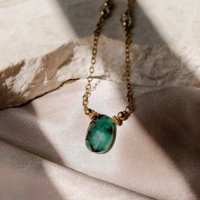 Emerald Freeform Necklace