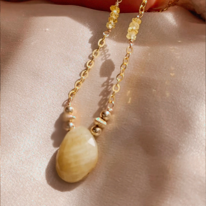 Yellow Sapphire Freeform Necklace