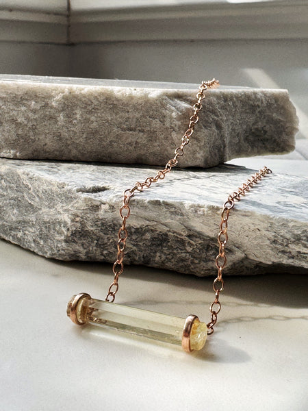 lemon quartz - rose gold - ISHKJEWELS