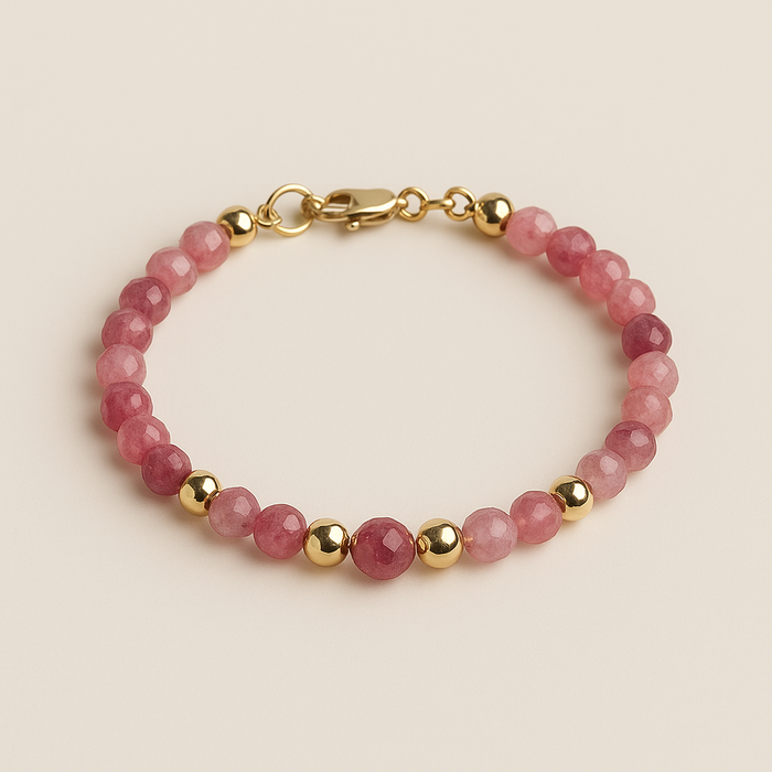 Pink Tourmaline Beaded Bracelet