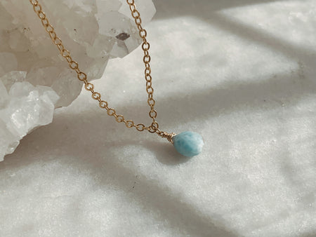 Larimar Drop Necklace - ISHKJEWELS