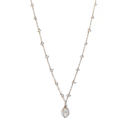 kriya diamond quartz necklace - ISHKJEWELS