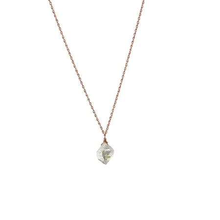 golden herkimer diamond necklace - ISHKJEWELS