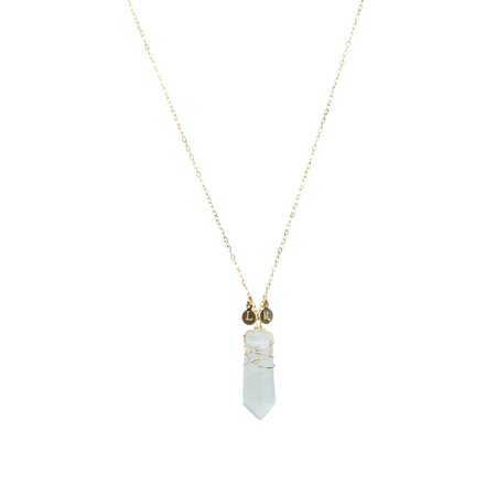 crystal initial necklace - ISHKJEWELS