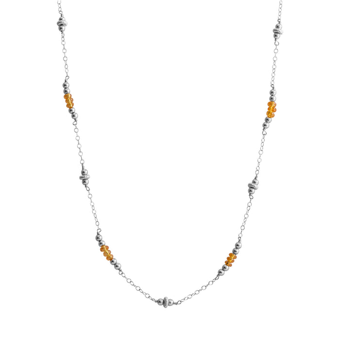 Lakshi - Orange Garnet Necklace - ISHKJEWELS