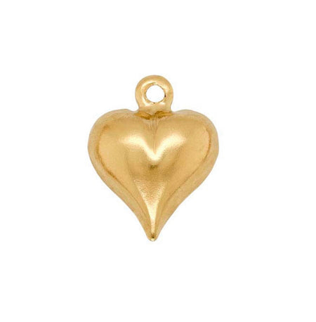 Puffy Heart Charm Gold - ISHKJEWELS