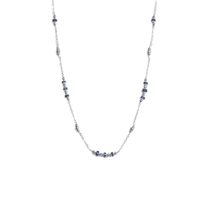 Blue Sapphire Lotus Necklace - ISHKJEWELS