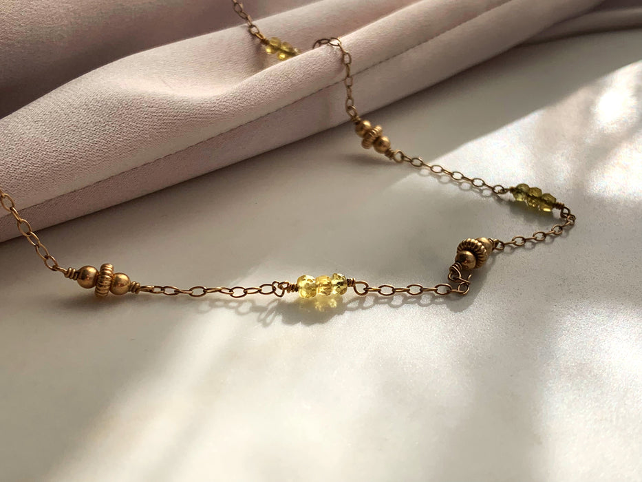 Lakshi - Yellow Sapphire Necklace - ISHKJEWELS
