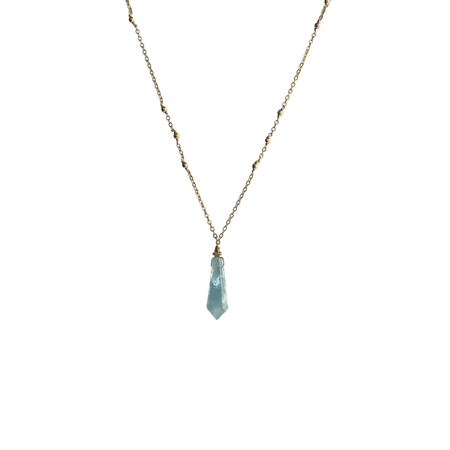 Aquamarine Point Necklace - ISHKJEWELS