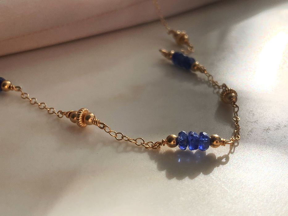 Lakshi- Blue Sapphire Necklace - ISHKJEWELS