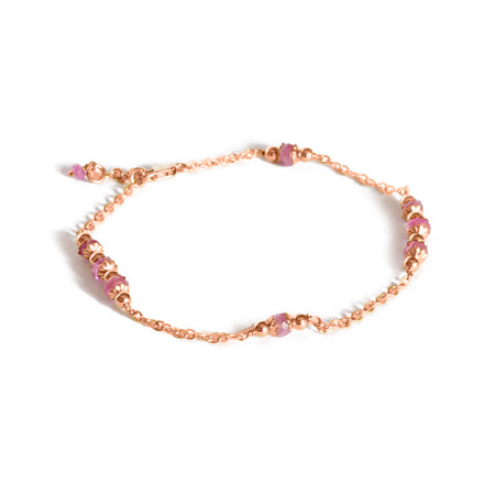 Heart Pink Sapphire Bracelet - ISHKJEWELS