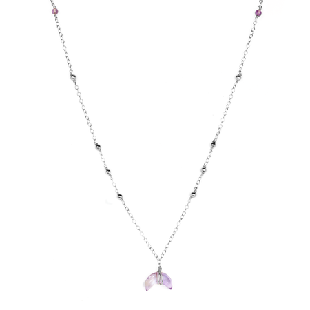 mini moon necklace lavender amethyst - ISHKJEWELS