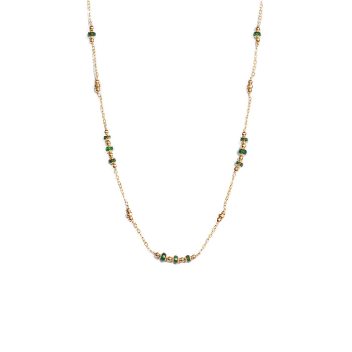 Emerald Lotus Necklace - ISHKJEWELS