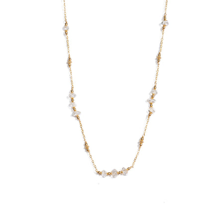 Herkimer Diamond Lotus Necklace - ISHKJEWELS