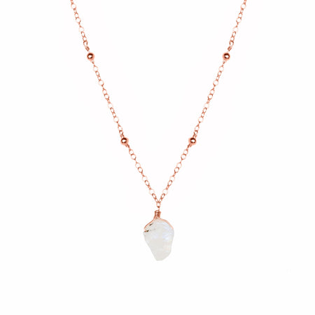 moonstone raw necklace - ISHKJEWELS