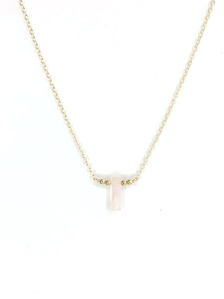 Rose Quartz mini healer necklace - ISHKJEWELS