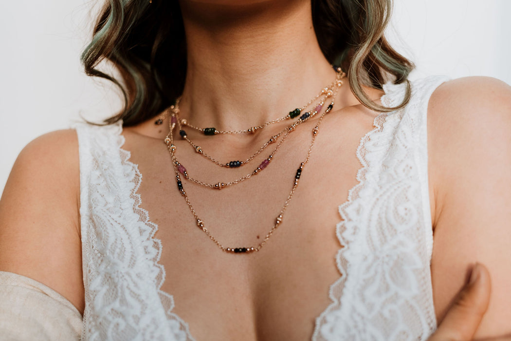 Lakshi- Pink sapphire Necklace - ISHKJEWELS